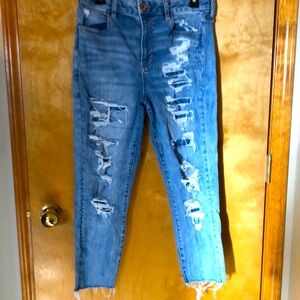 American Eagle-  Jegging, indigo blue, distressed